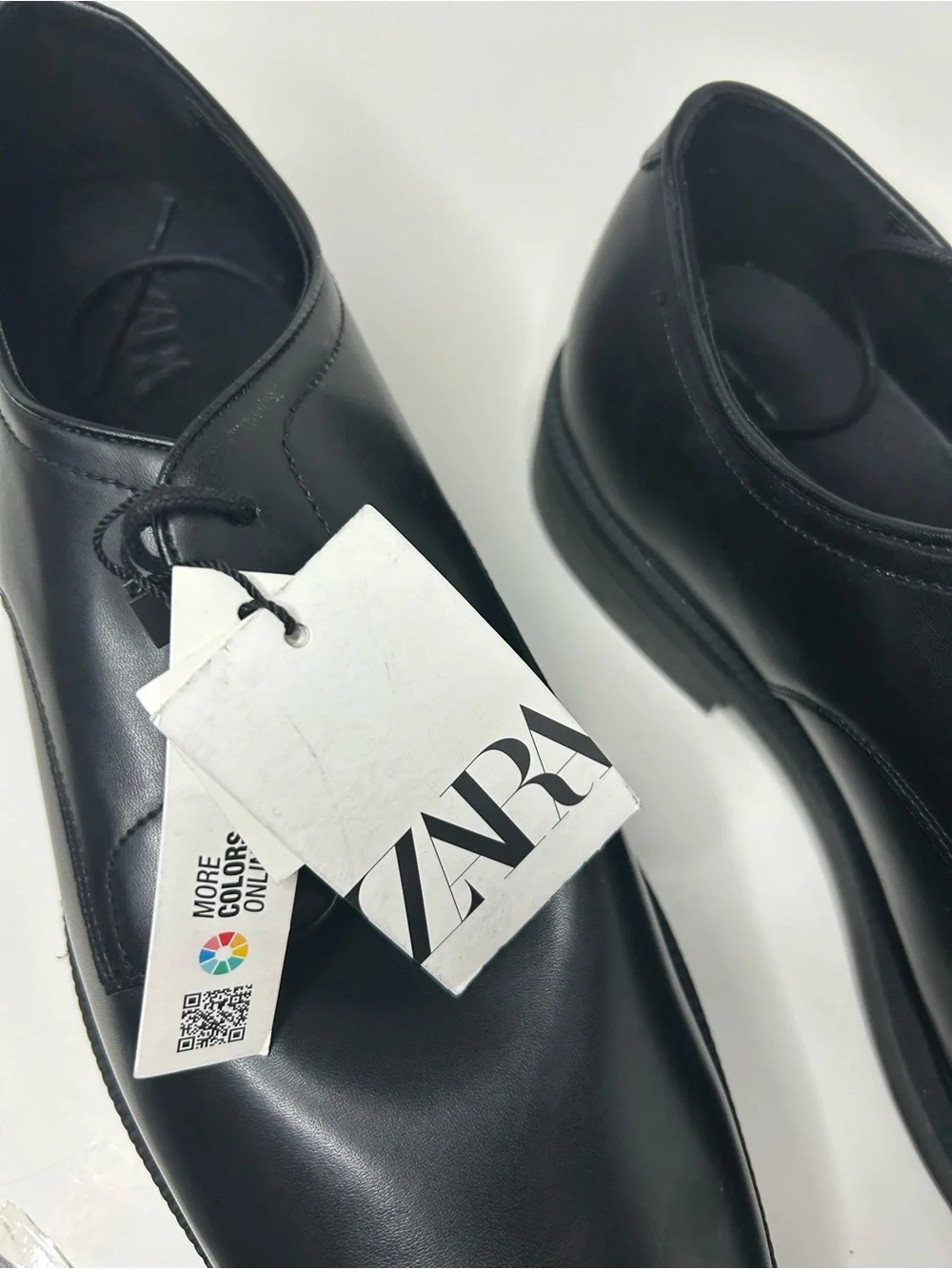 Zara Men’s Black Pointed Toe Derby Dress Shoe Size 11 (44) NWT